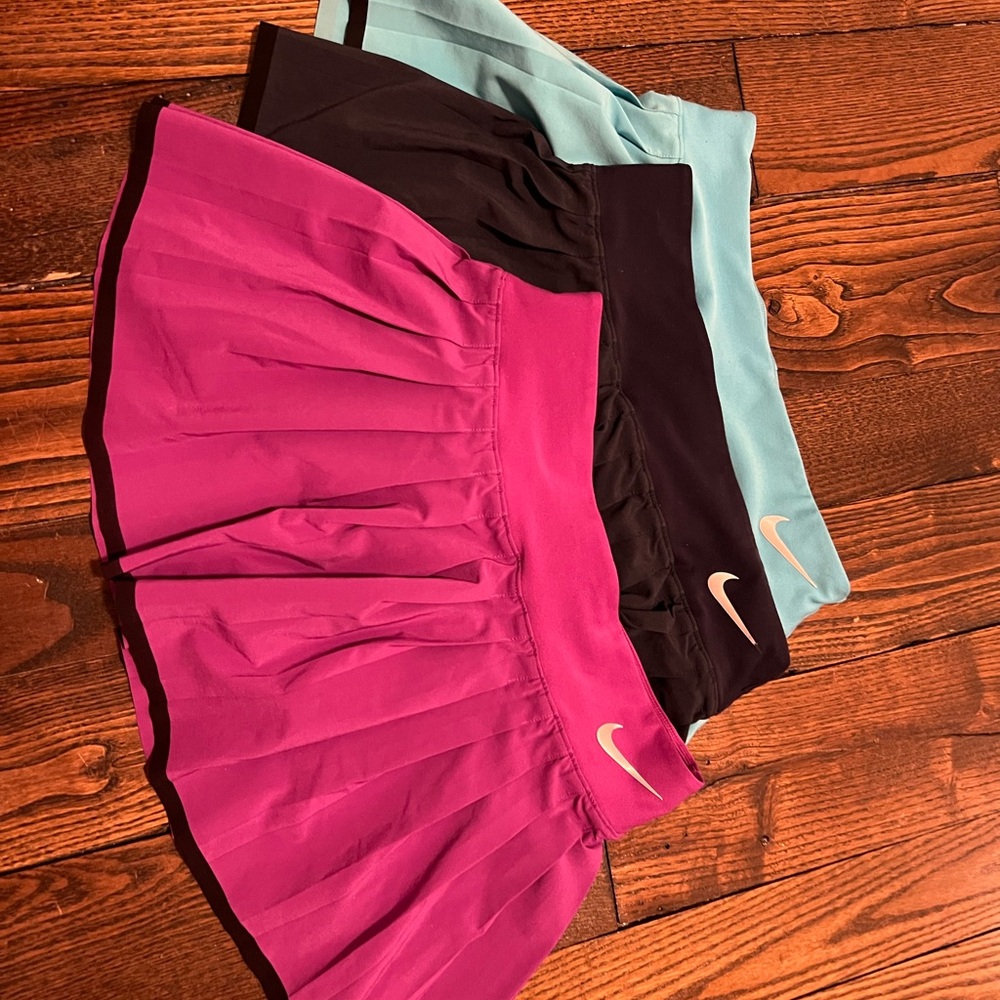 Nike Tennis Skirts in Pink, Black, and Blue - Picture 2 of 11